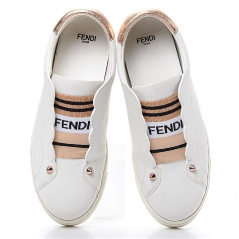 fendi rockoclick slip on sneaker|FENDI Vitello Lurex Rockoclick Slip On Sneakers 39.5 Black Gold .